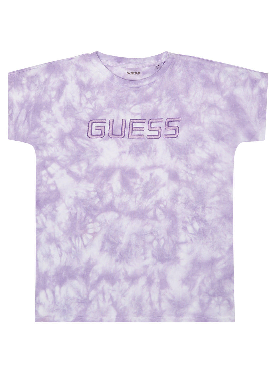 GUESS Big Girl Lilac Tie Dye Logo Active T-Shirt (7-16) J2BI36KBC30 Front View