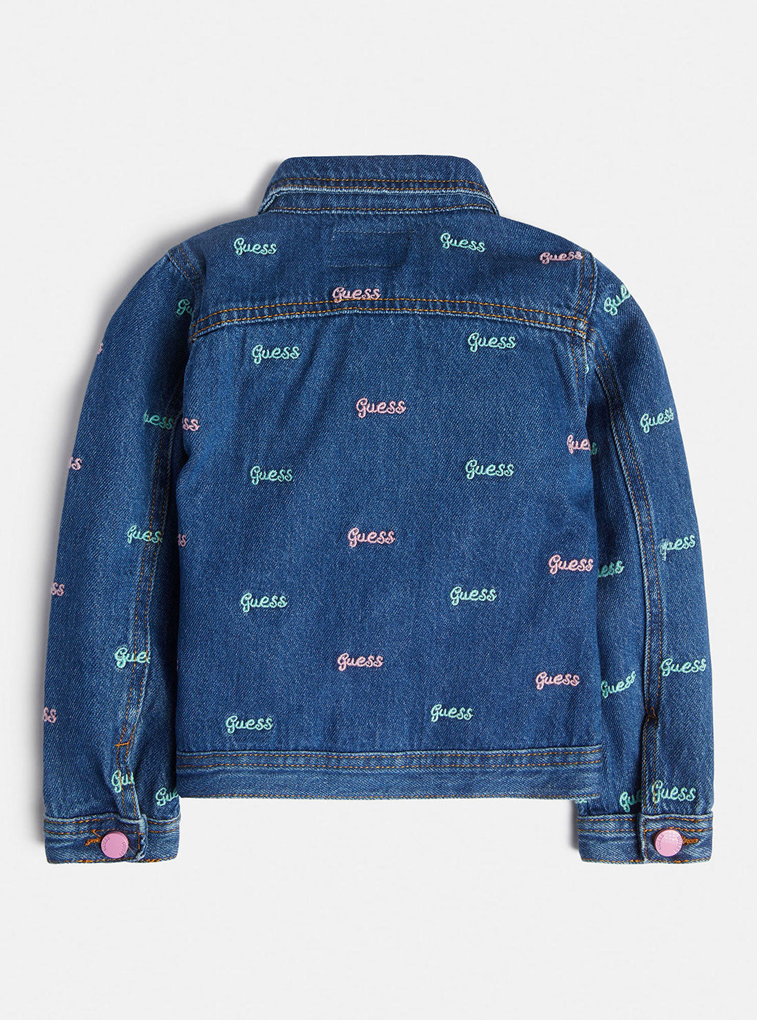 Guess denim jacket logo on back sale