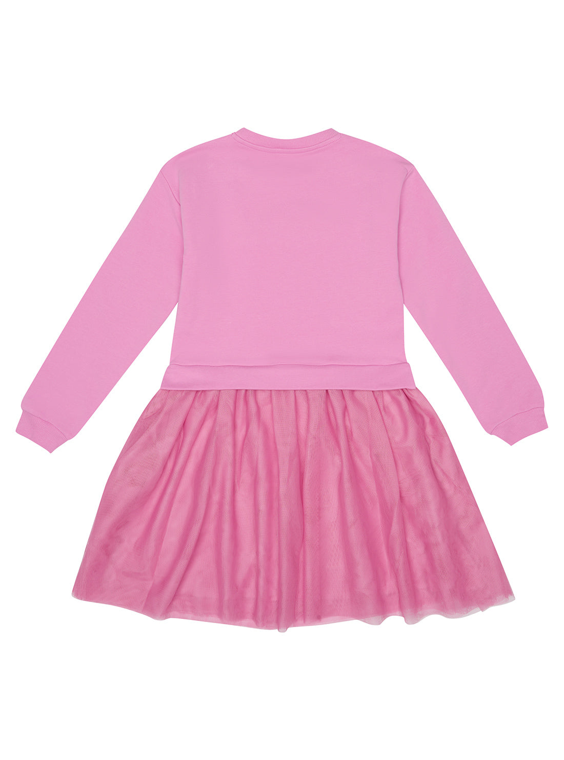 GUESS Little Girl Eco Pink Logo Frill Dress (2-7) K3RK08KA6V0 Back View