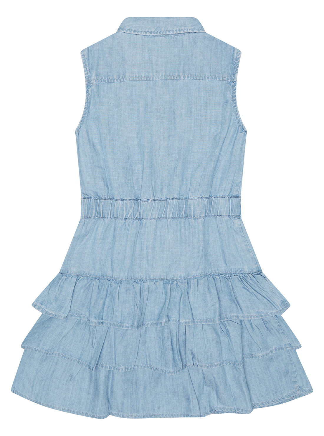 GUESS Little Girl Light Blue Wash Denim Dress (2-7) K3RK18D3X30 Back View