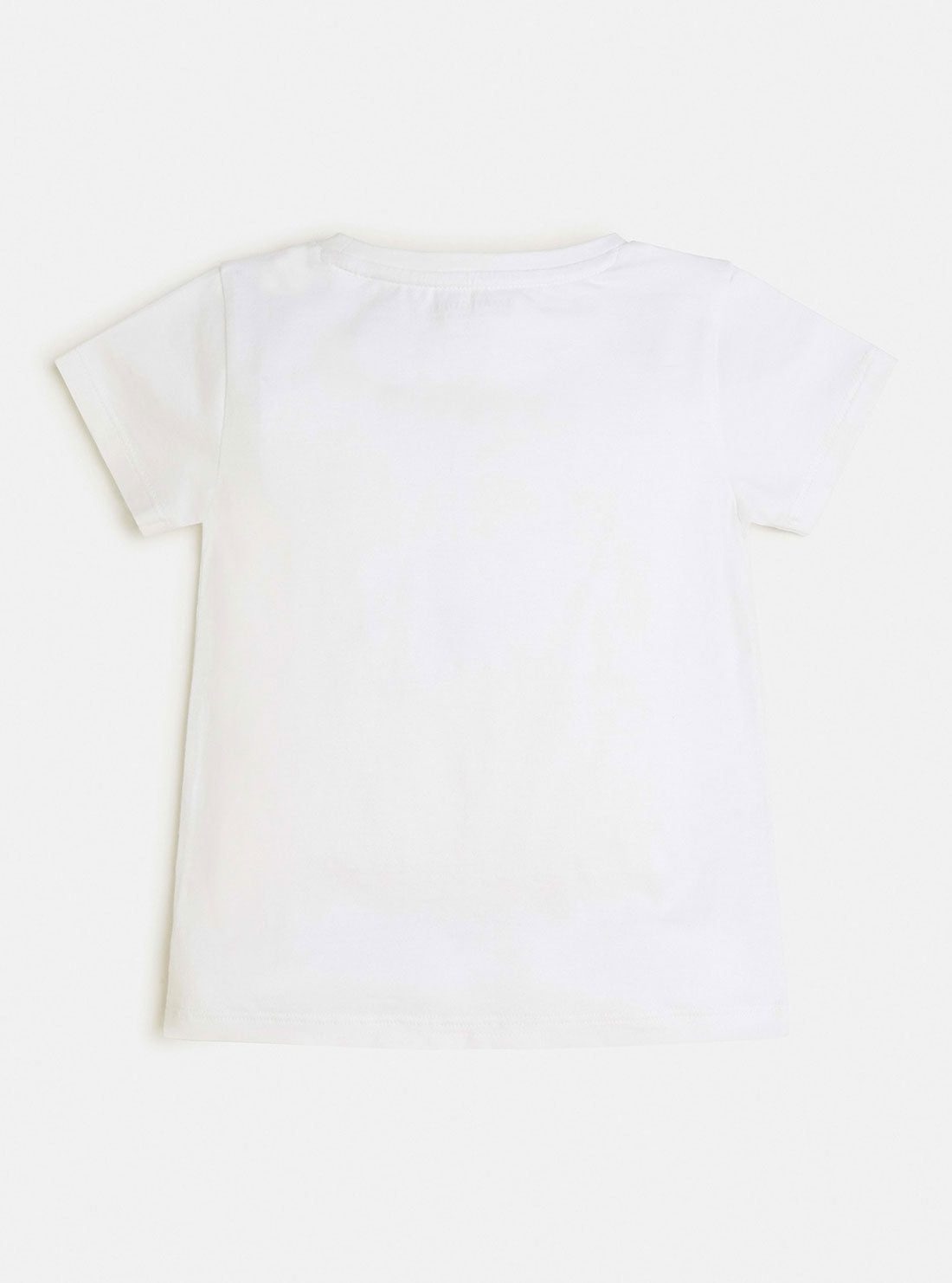 GUESS Little Girl White Pink Guess Logo T-Shirt (2-7) K2BI15J1311 Back View