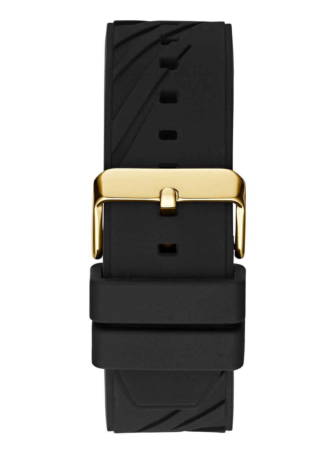 GUESS Men's Black Gold Rival Silicone Watch GW0634G2 Back View