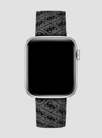Black Quattro G Leather Apple Watch Strap