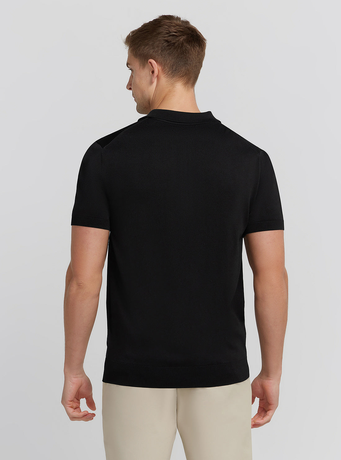 GUESS Men's Black Vyro Polo T-Shirt M3YR30Z2U00 Back View