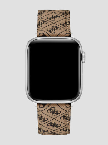 Brown Quattro G Leather Apple Watch Strap