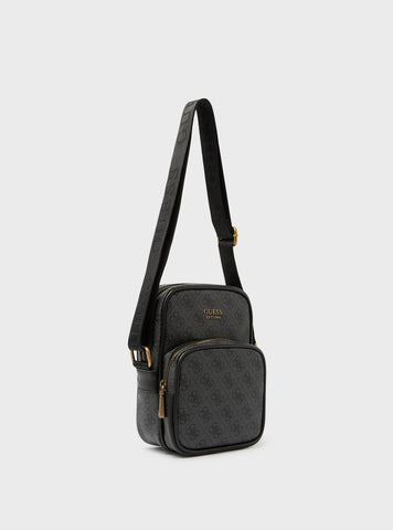GUESS Men's Coal Logo Keith Camera Bag SB883991 Angle View
