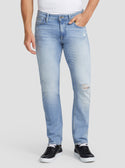 GUESS Men's Eco Low Rise Slim Straight Angels Denim Jeans In The Crew Wash M3RAN2D4T9B Front View