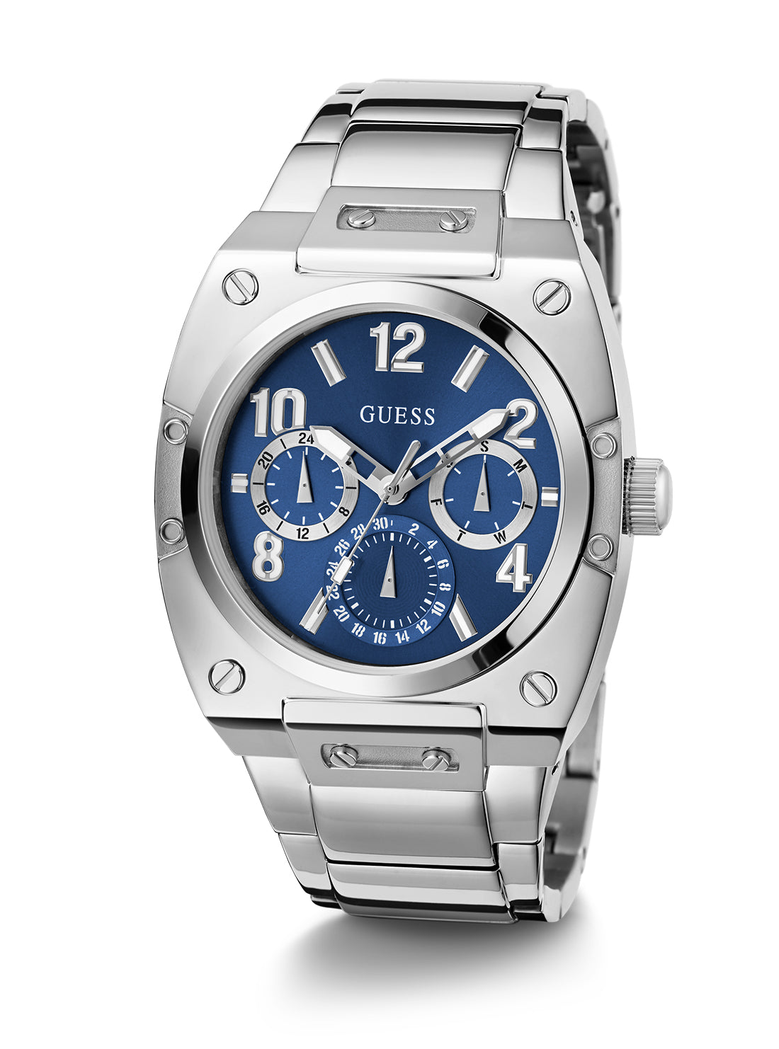 GUESS Men's Silver Blue Prodigy Watch GW0624G1 Full View