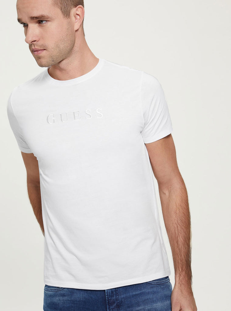 White Pima Logo T-Shirt - GUESS