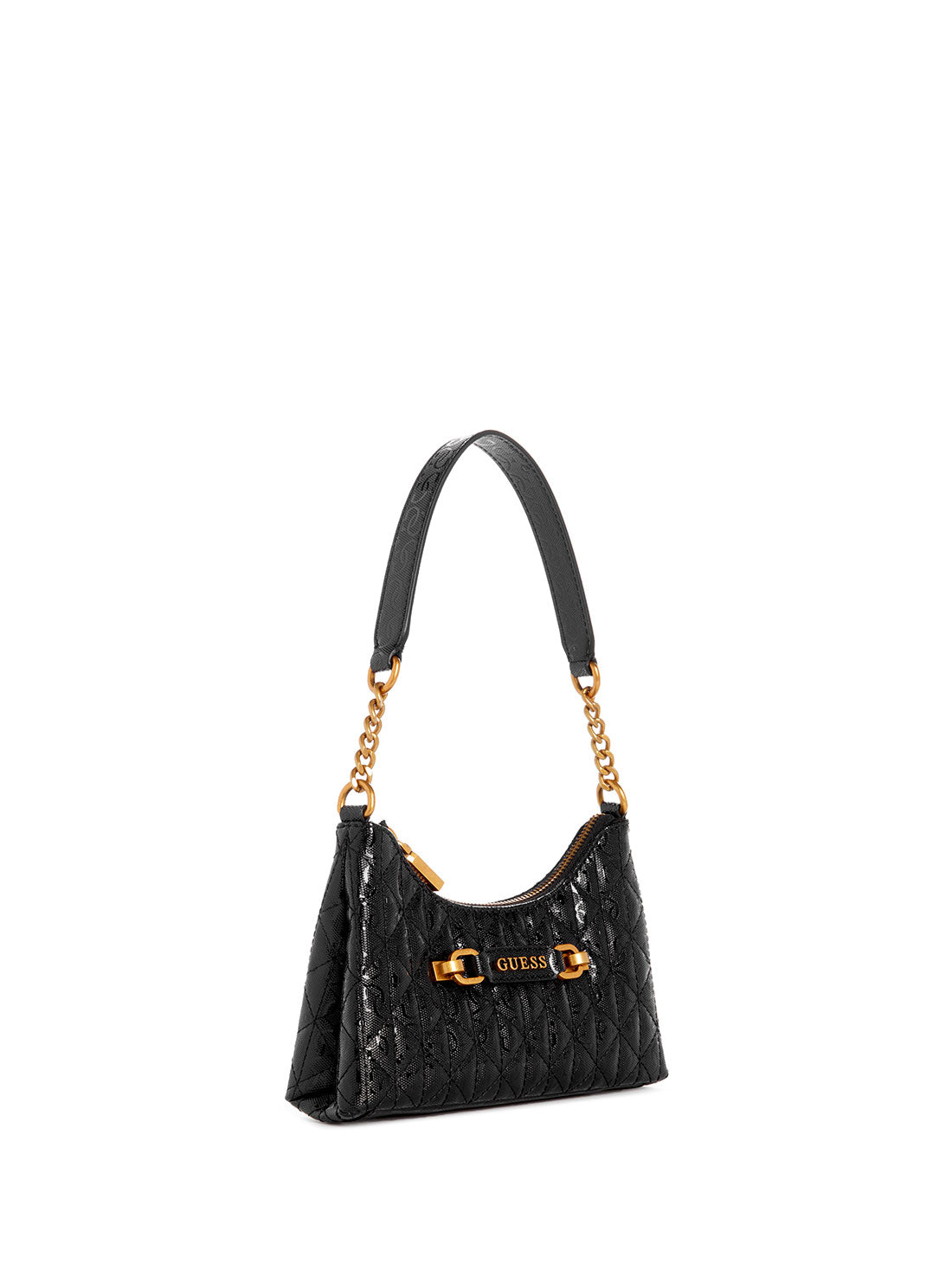 GUESS Women's Black Aveta Mini Shoulder Bag GB898772 Angle View