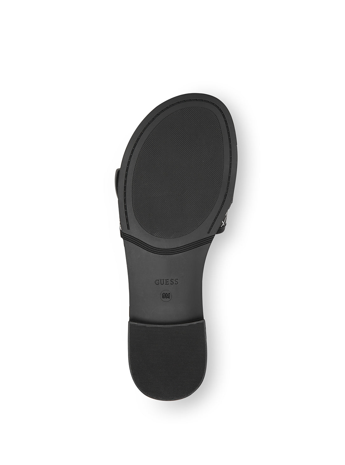 GUESS Women's Black Elyze Logo Slides ELYZE2 Bottom View