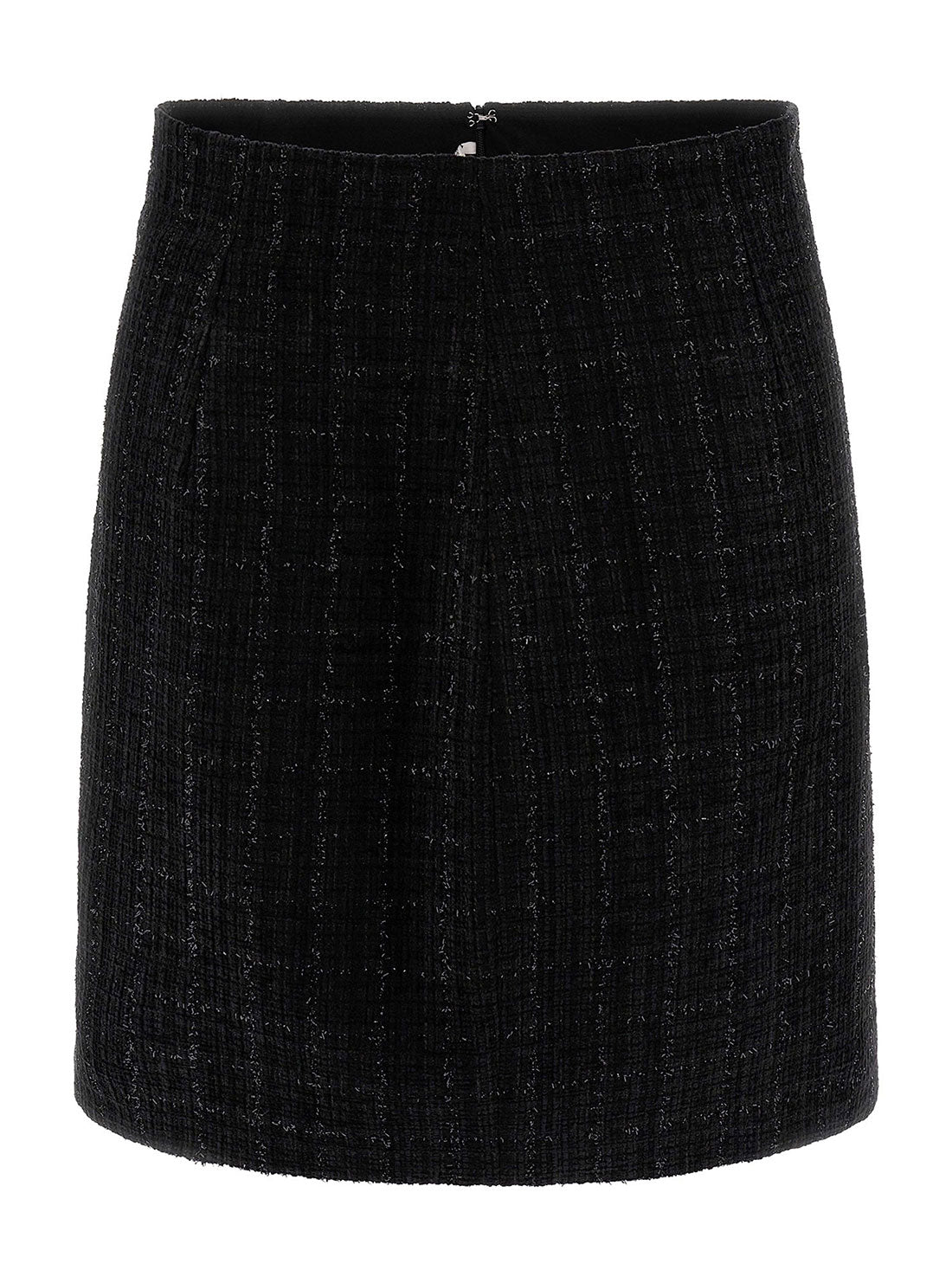 GUESS Women's Black Emma Shimmer Tweed Mini Skirt W3RD41WF5A0 Ghost View