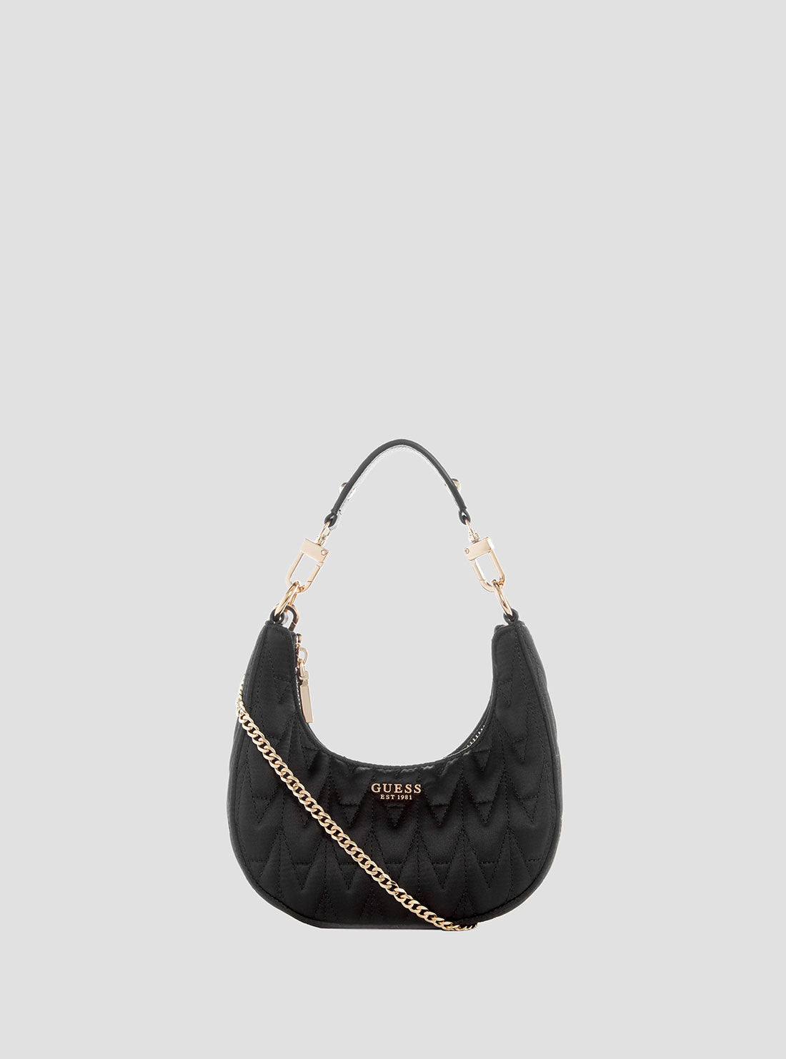 GUESS Women's Black Golden Rock Mini Hobo Bag EG874972 Front View