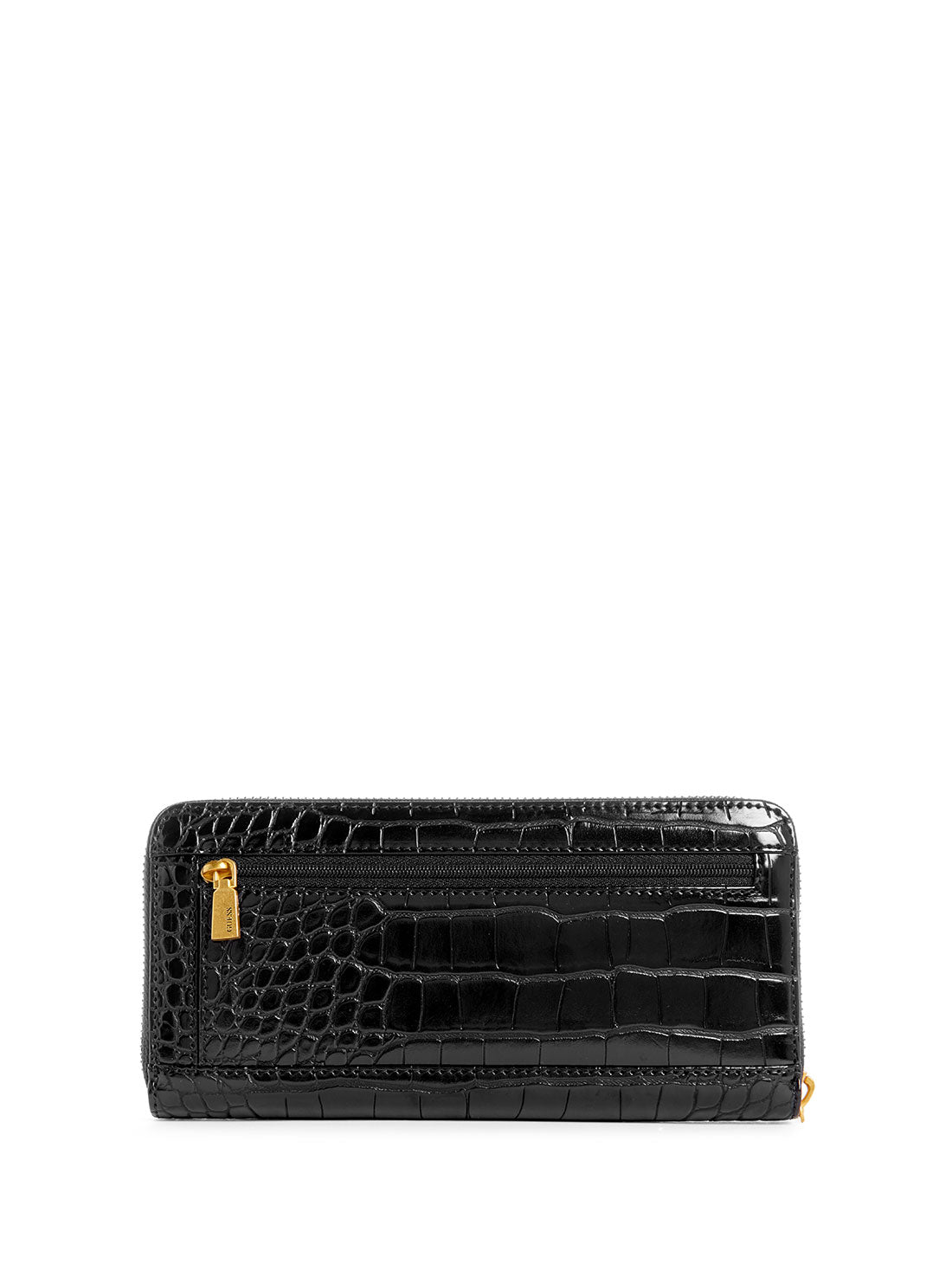 GUESS Women's Black James Croco Large Wallet CA877346 Back View