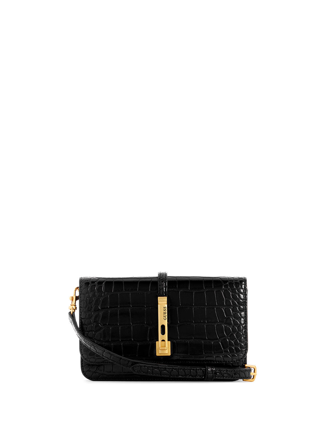 Black croco crossbody bag popular by GUESS