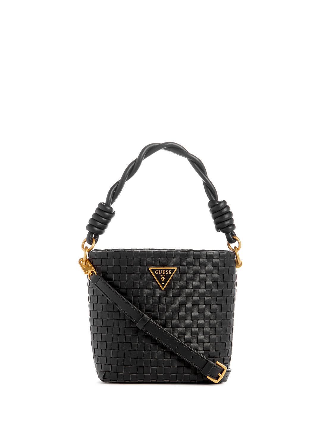 GUESS Women's Black Lisbet Bucket Bag WA877401 Front View