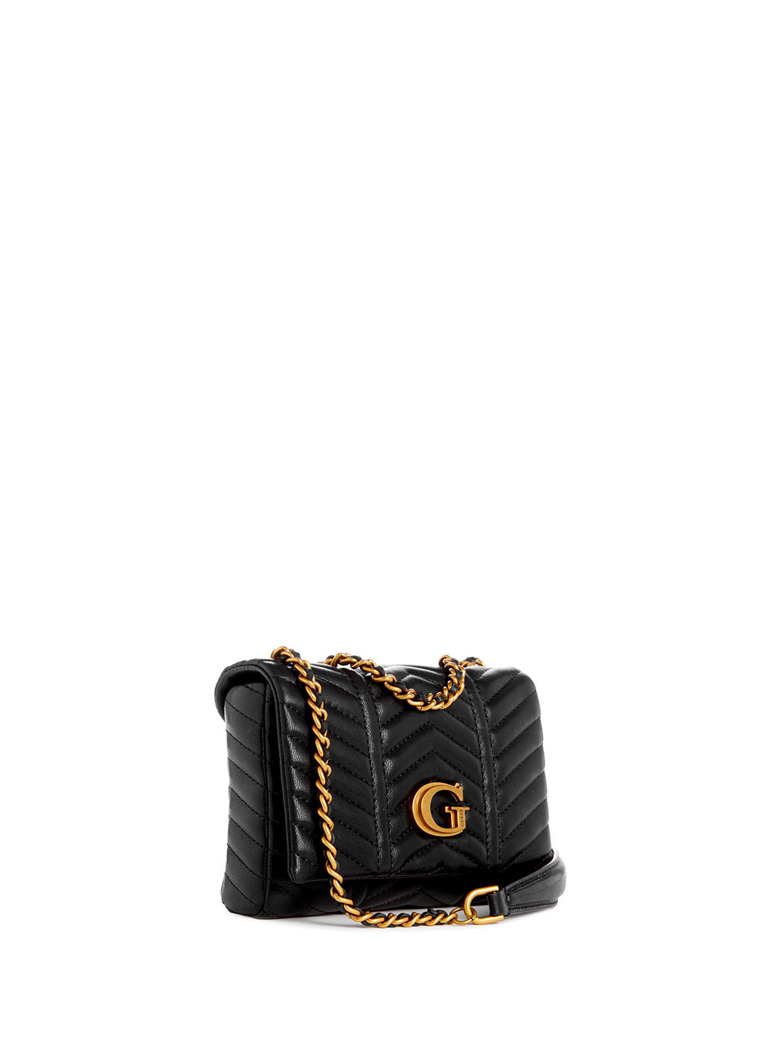 GUESS Women's Black Lovide Mini Crossbody Bag QB897678 Angle View