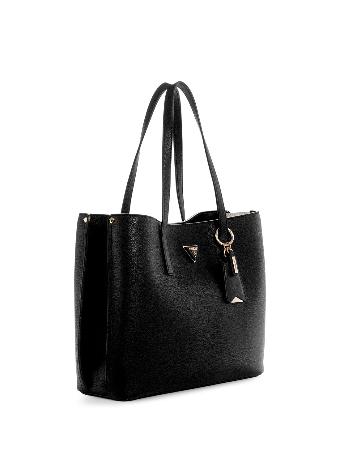 GUESS Women's Black Meridian Girlfriend Tote Bag BG877823 Angle View