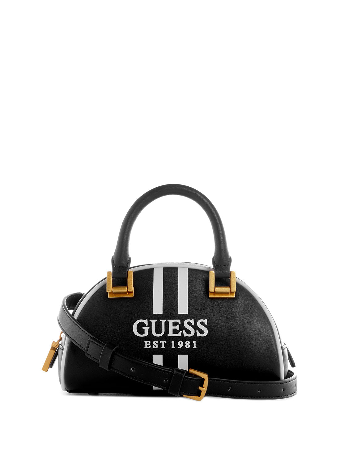 GUESS Women's Black Mildred Mini Bowler Bag VS896206 Front View