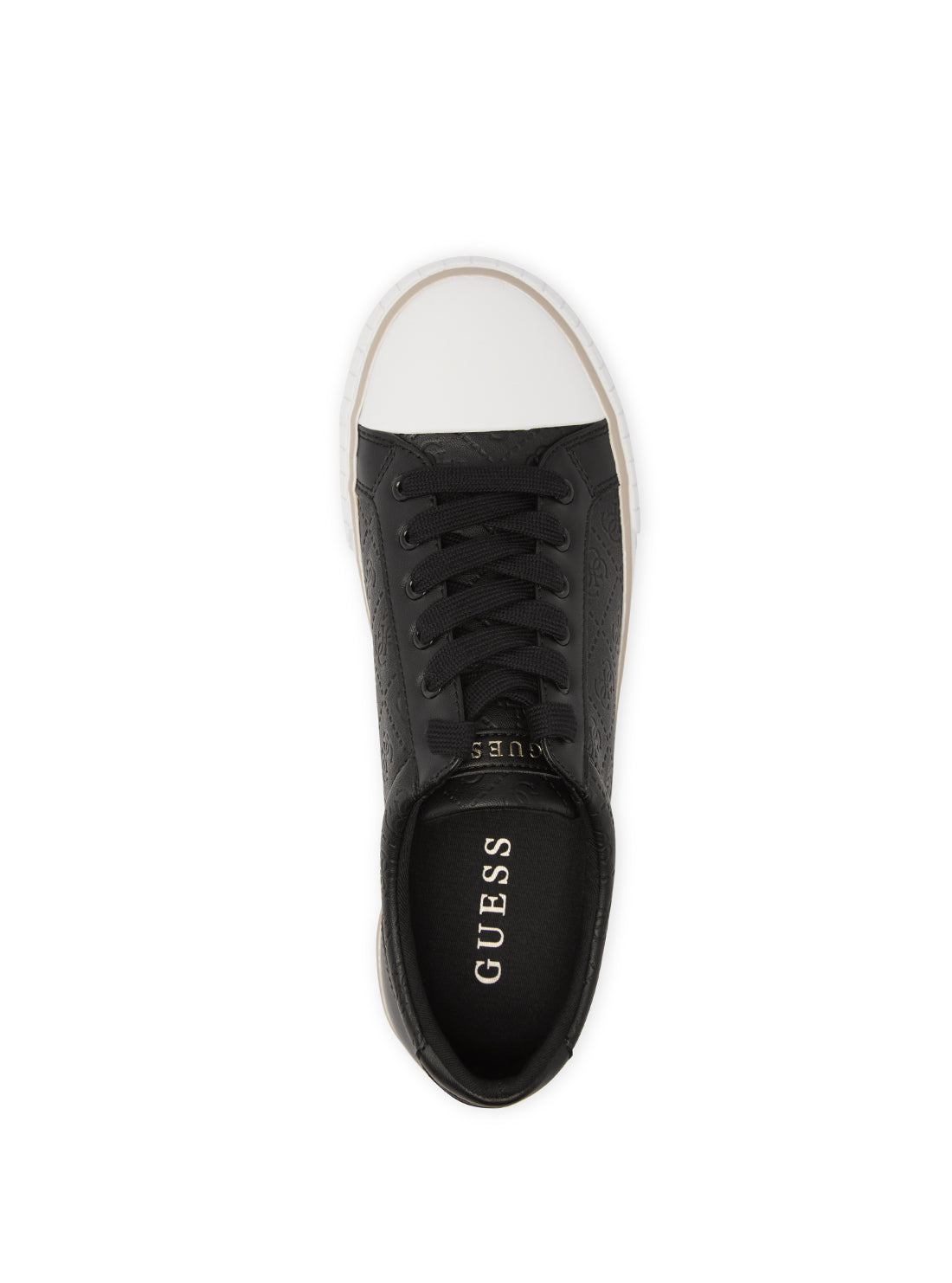 GUESS Women's Black Nortin Logo Low Top Sneakers NORTIN2 Top View