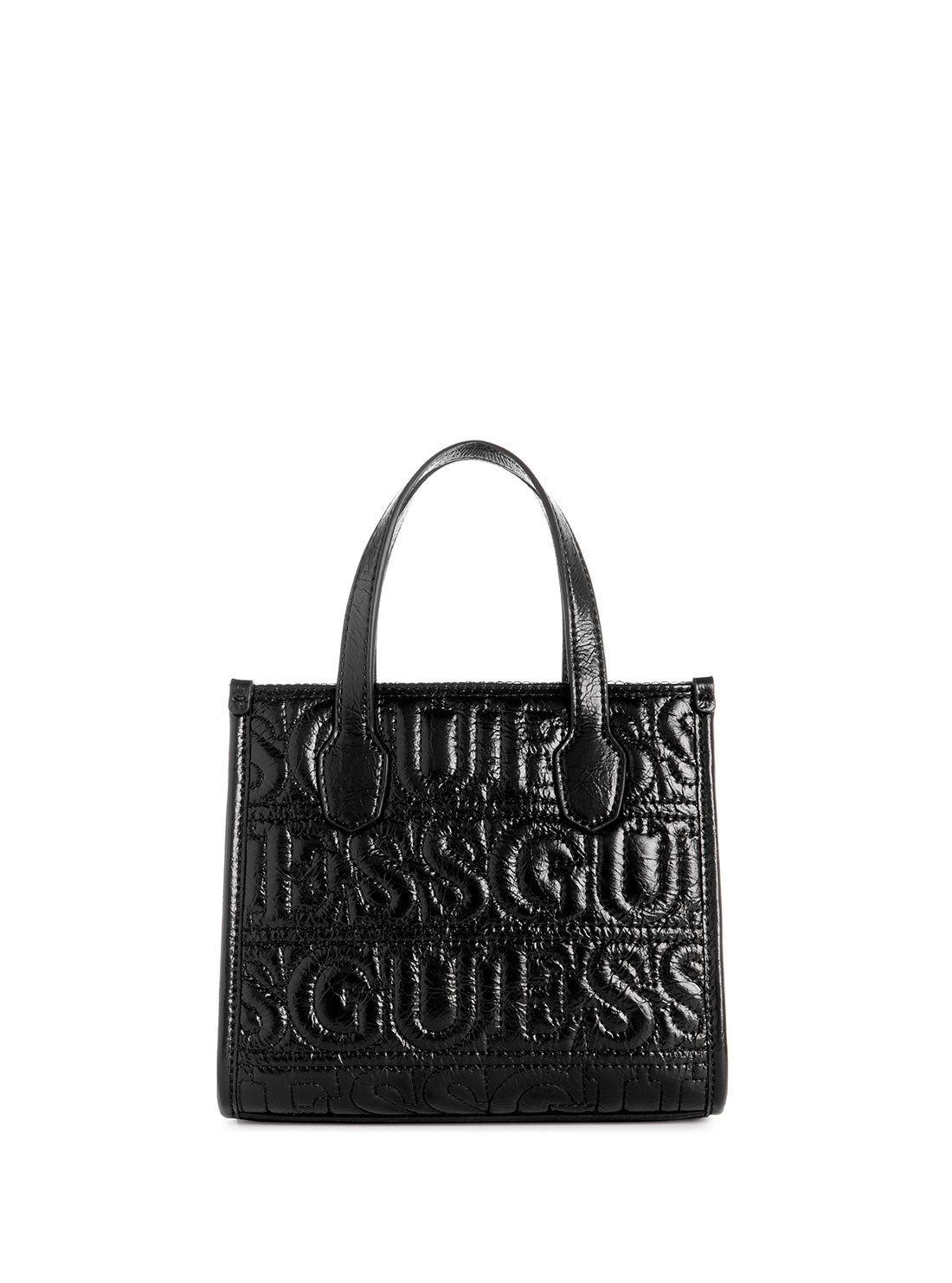 GUESS Women's Black Silvana Quilted Mini Tote Bag EG866577 Back View