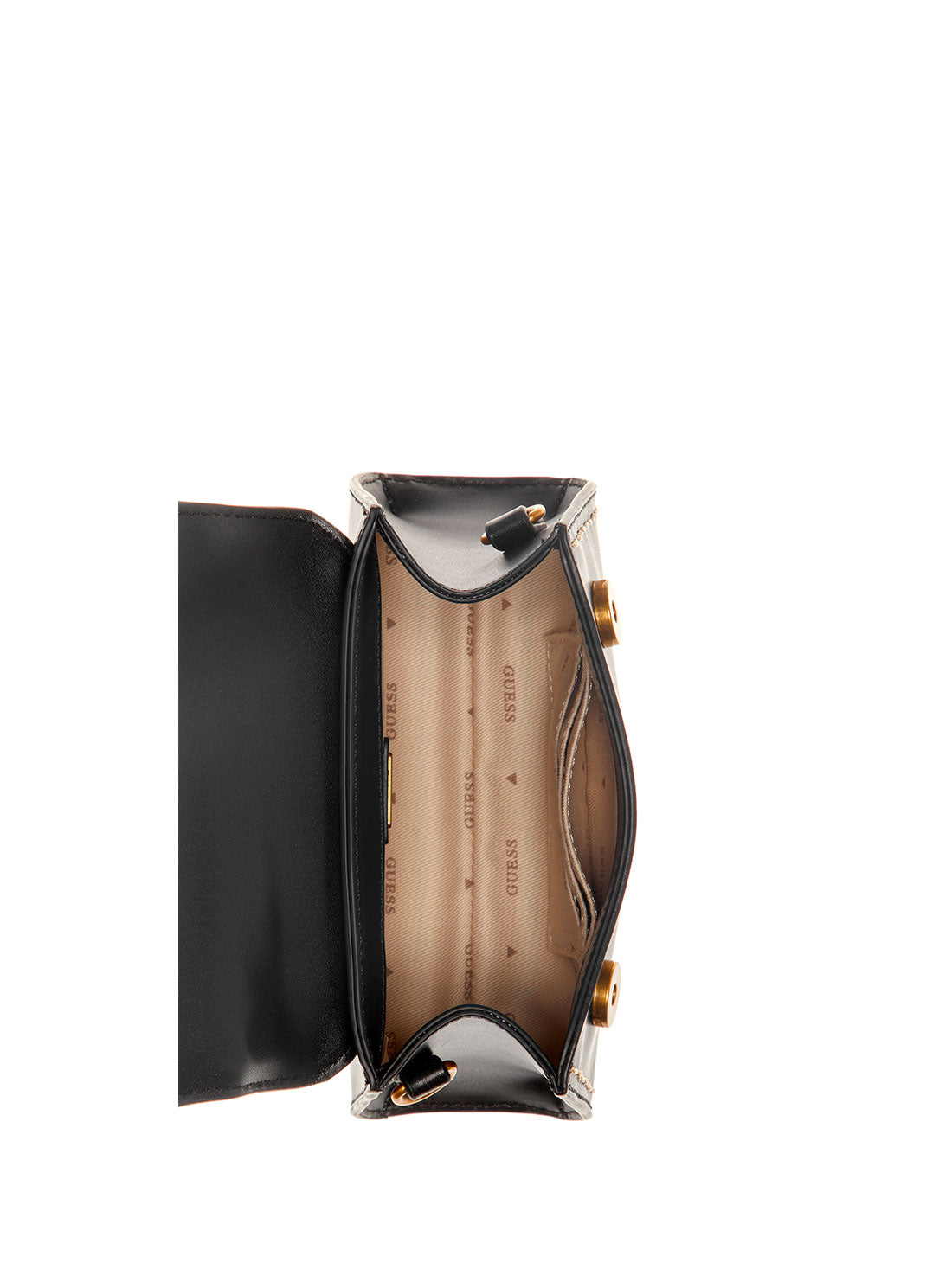 GUESS Women's Black Stephi Mini Crossbody Bag VB787577 Inside View