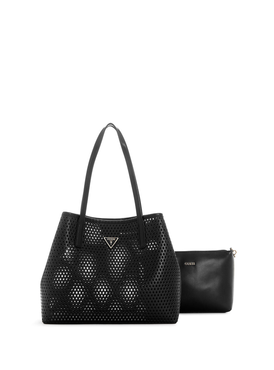 GUESS Women's Black Woven Vikky Tote Bag WP699523 Full View