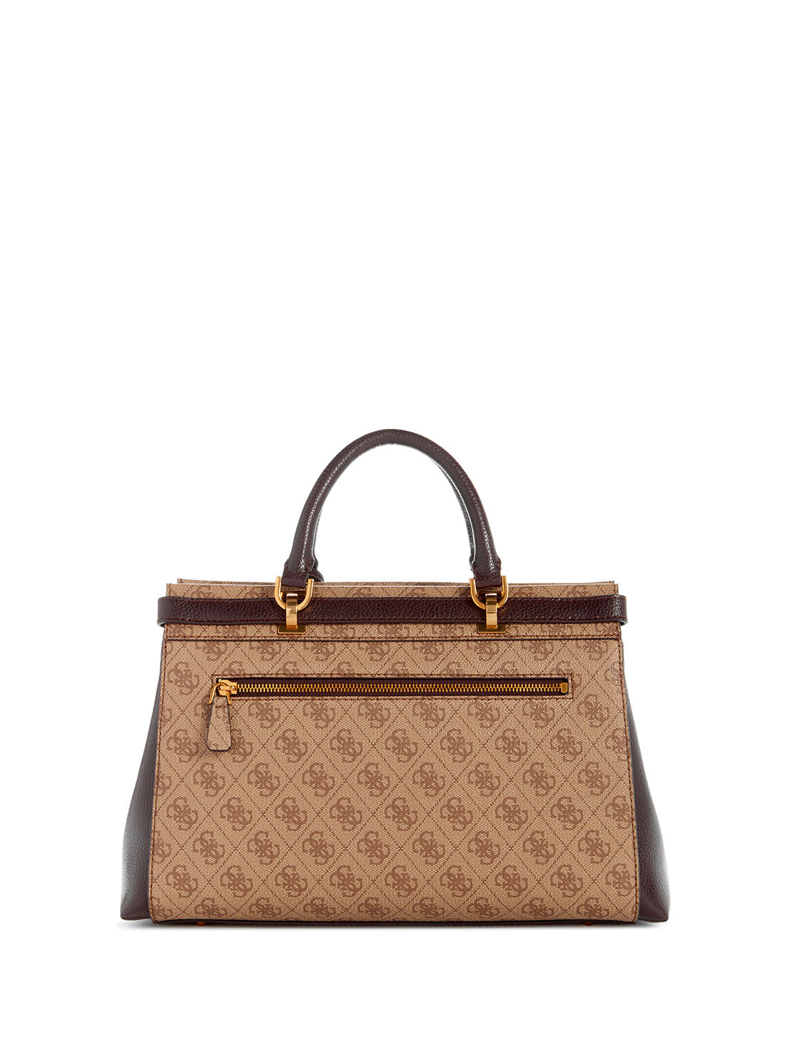 GUESS Women's Brown Latte Logo Sestri Luxury Satchel Bag SZ900106 Back View