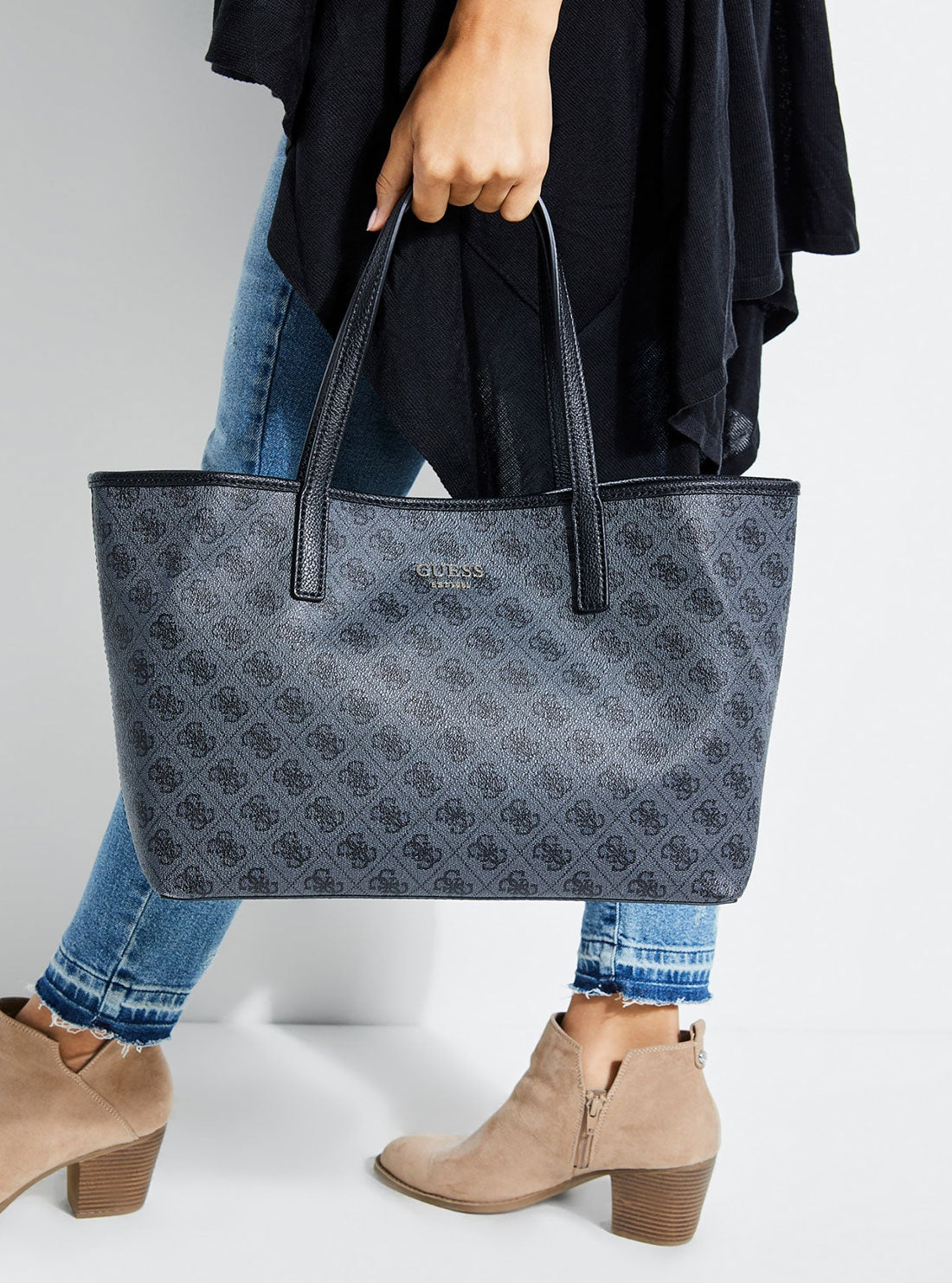 GUESS Women's Coal Logo Vikky Tote Bag SG699523 Model View