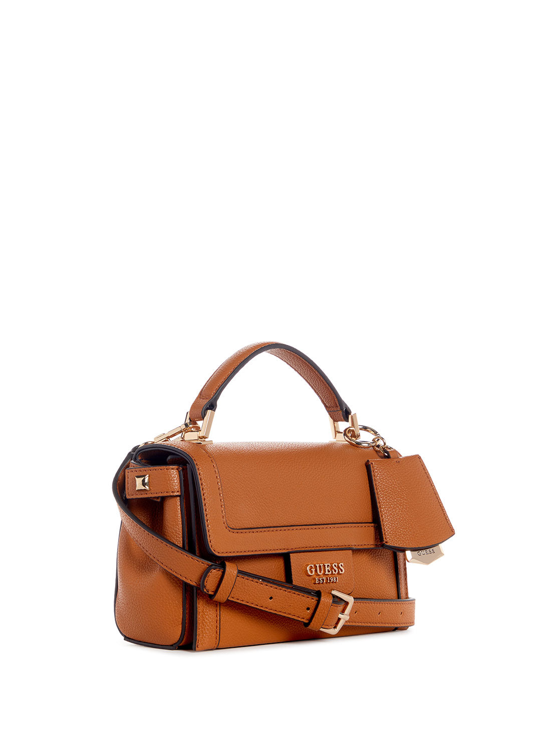 GUESS Women's Cognac Angy Crossbody Bag VG897178 Angle View