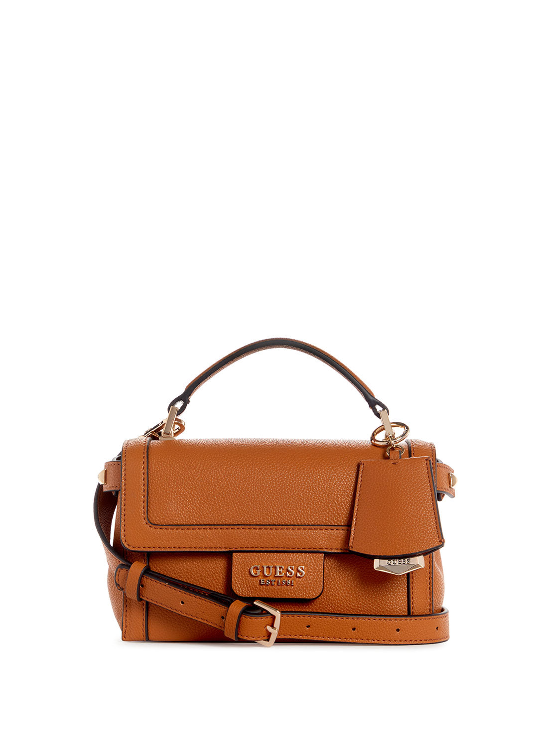 GUESS Women's Cognac Angy Crossbody Bag VG897178 Front View