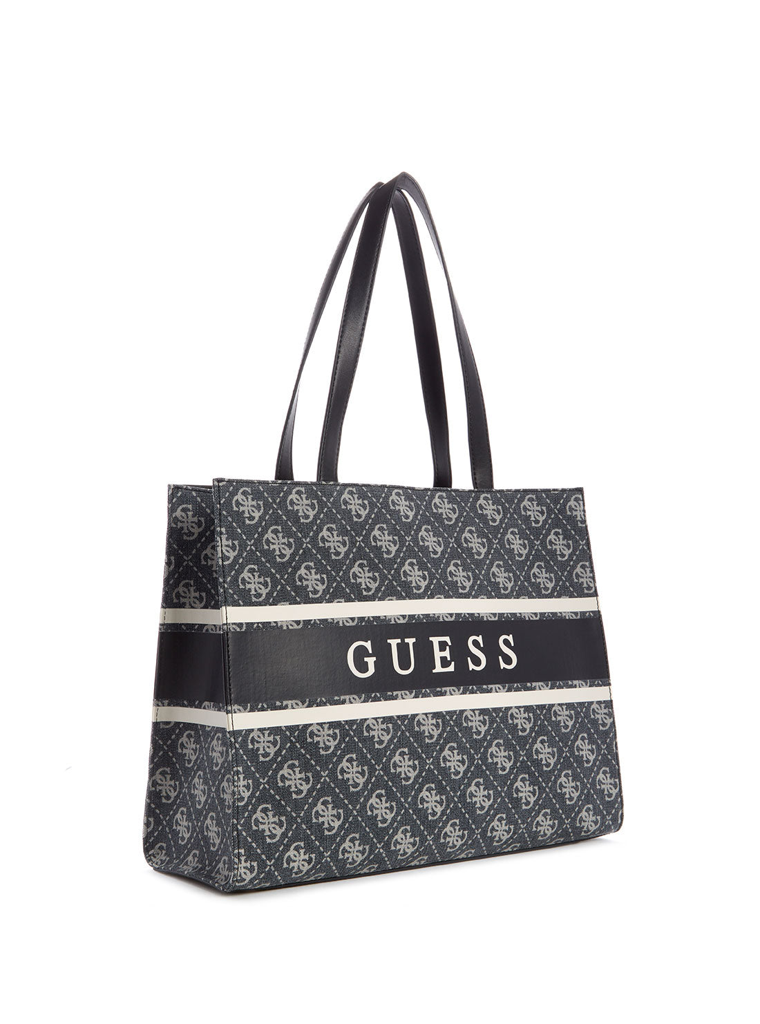 GUESS Women's Denim Coal Logo Monique Tote Bag DC789423 Angle View