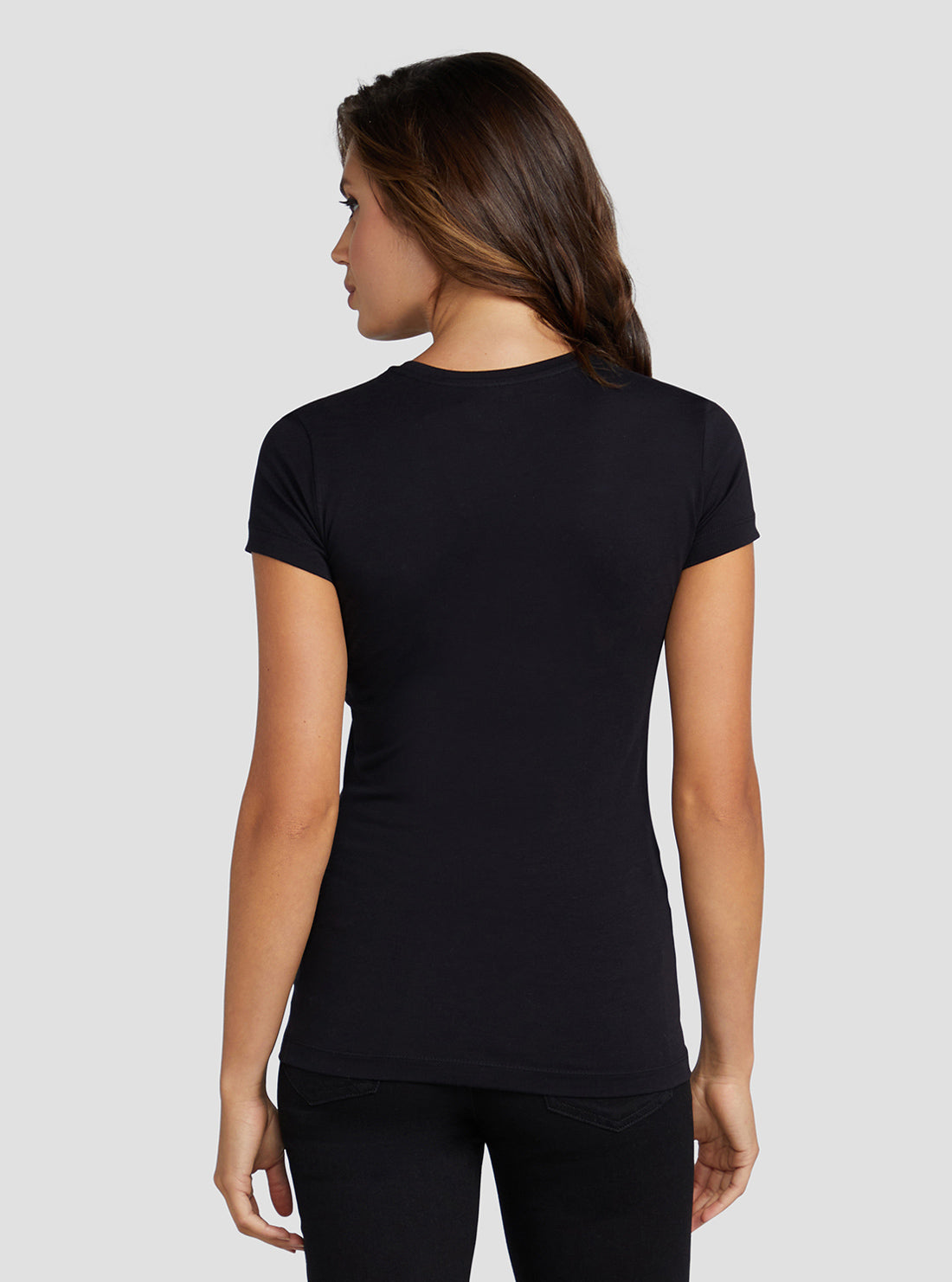 GUESS Women's Eco Black Adriana Logo T-Shirt W3RI50J1314 Back View