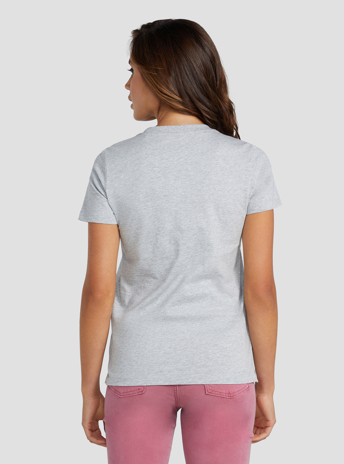 GUESS Women's Eco Grey Sequin Icon Logo T-Shirt W3RI12I3Z14 Back View