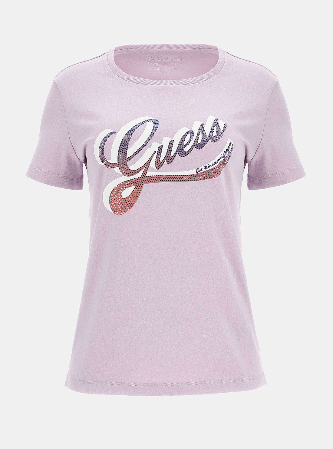 GUESS Women's Eco Lilac Shaded Logo T-Shirt W3GI34I3Z14 Ghost View