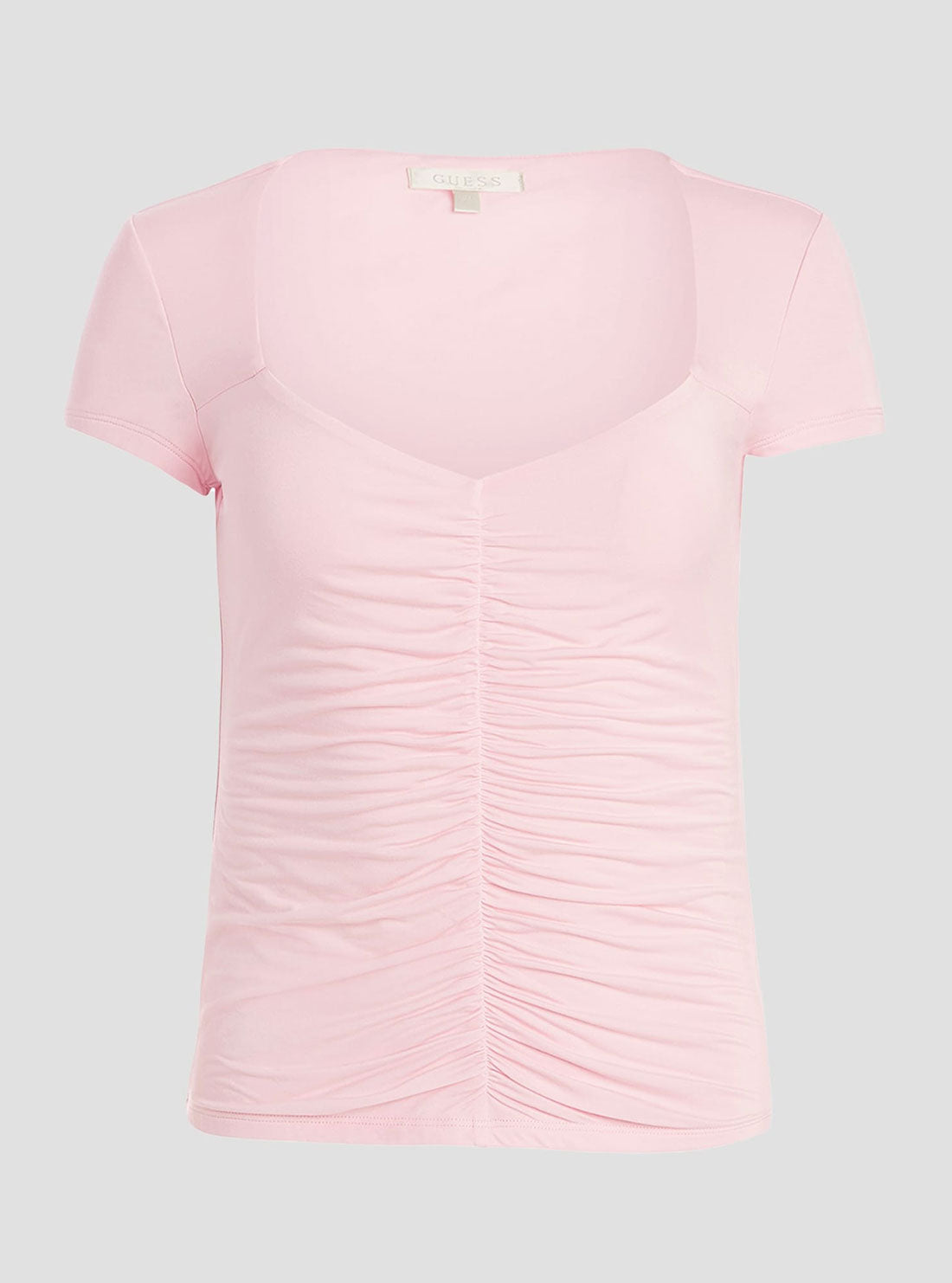 GUESS Women's Eco Pink Reyla Shirred Top W3RP14KACM0 Ghost View
