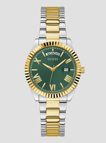 GUESS Accessories Gold Luna Green Watch GW0308L5 Front View