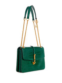GUESS Women's Green James Croco Convertible Crossbody Bag CA877321 Angle View