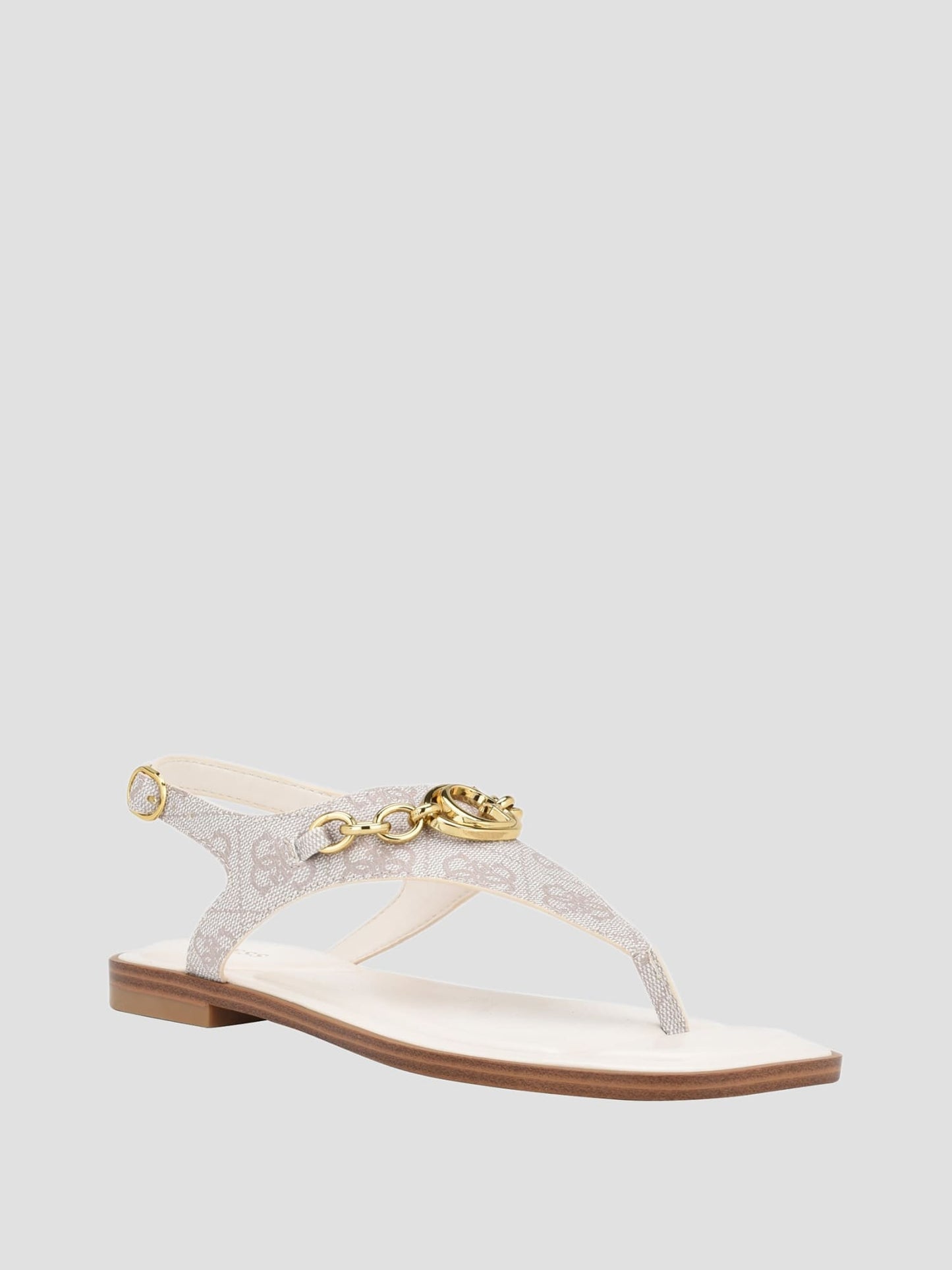 GUESS Women's Ivory Rissy Logo Sandals GWRISSY Front View