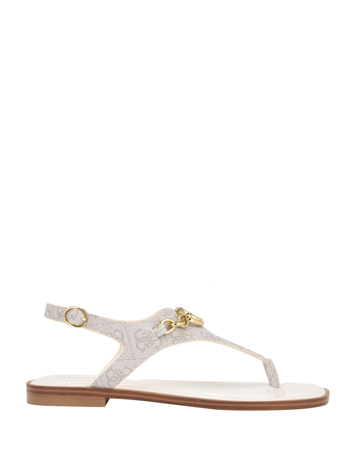 GUESS Women's Ivory Rissy Logo Sandals GWRISSY Side View