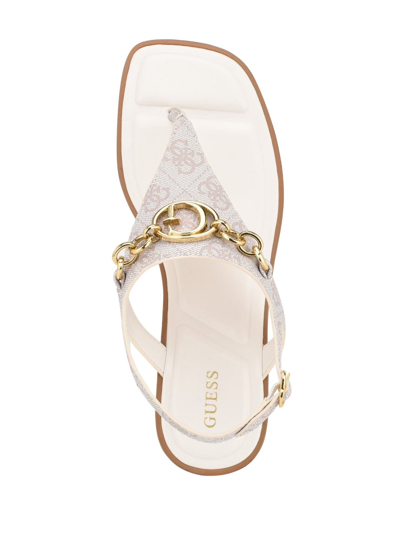 GUESS Women's Ivory Rissy Logo Sandals GWRISSY Top View