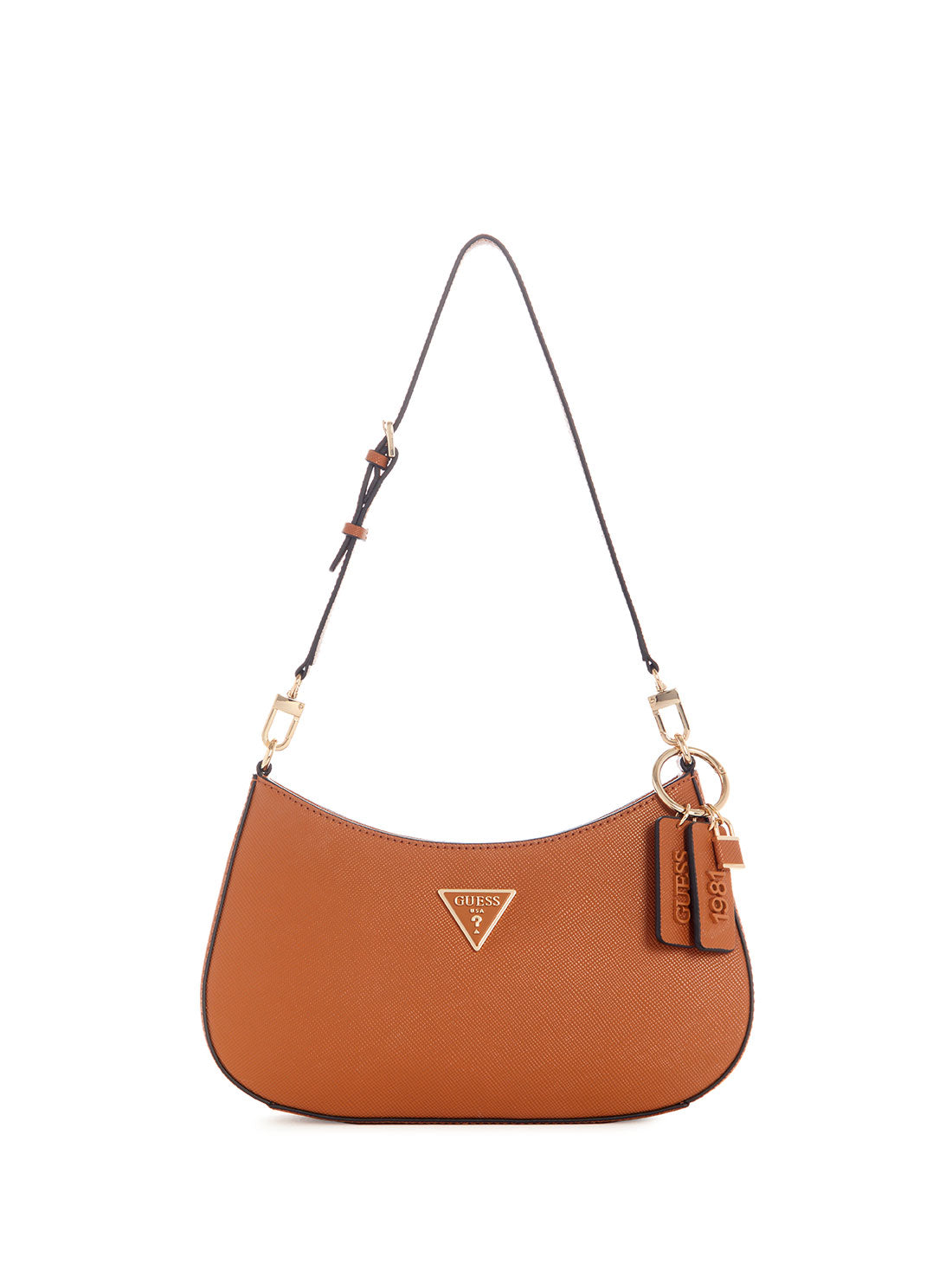 GUESS Women's Light Cognac Noelle Shoulder Bag ZG787918 Front View