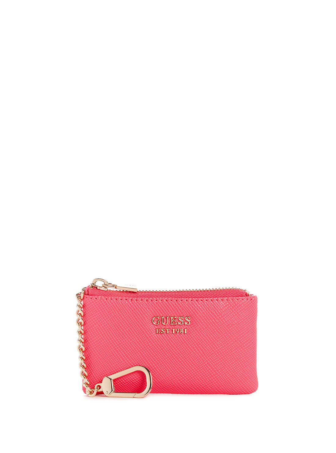 GUESS Women's Magenta Laurel Zip Pouch ZG850034 Front View