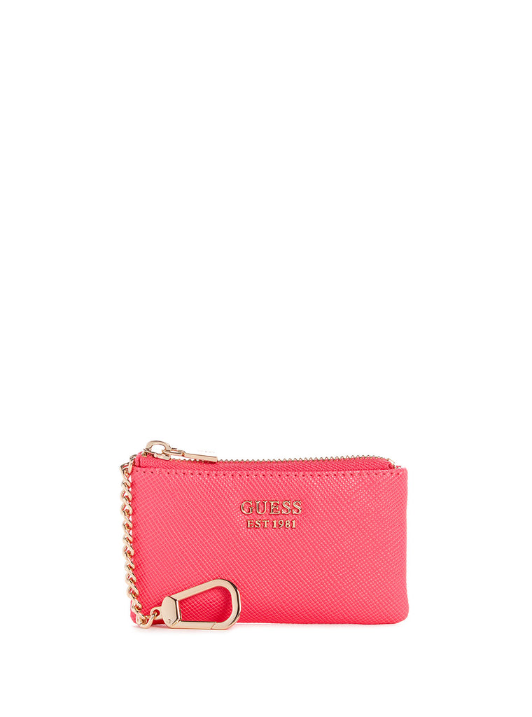 Magenta Laurel Zip Pouch - GUESS