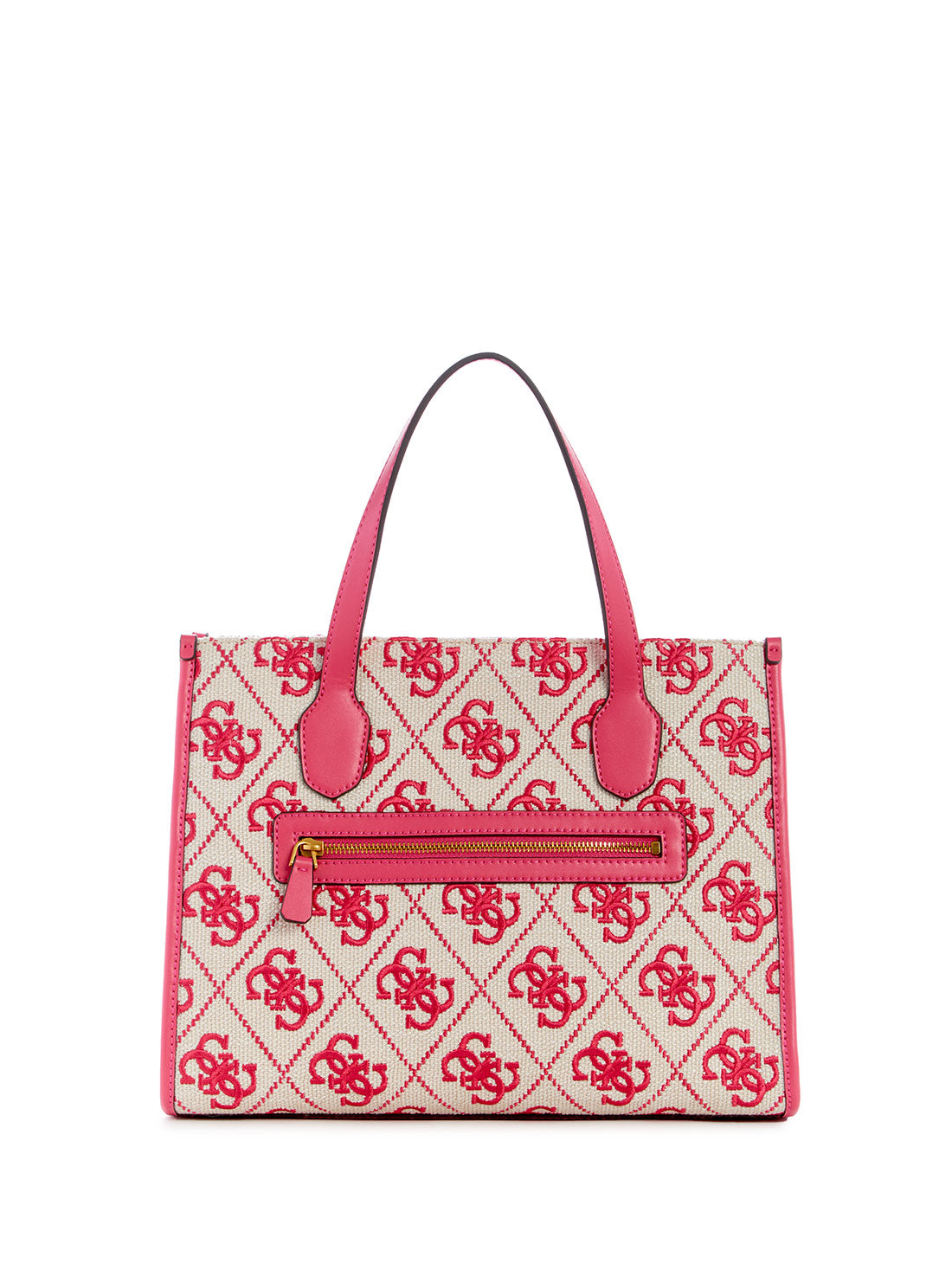 GUESS Women's Magenta Logo Silvana Canvas Tote Bag SE866522 Back View