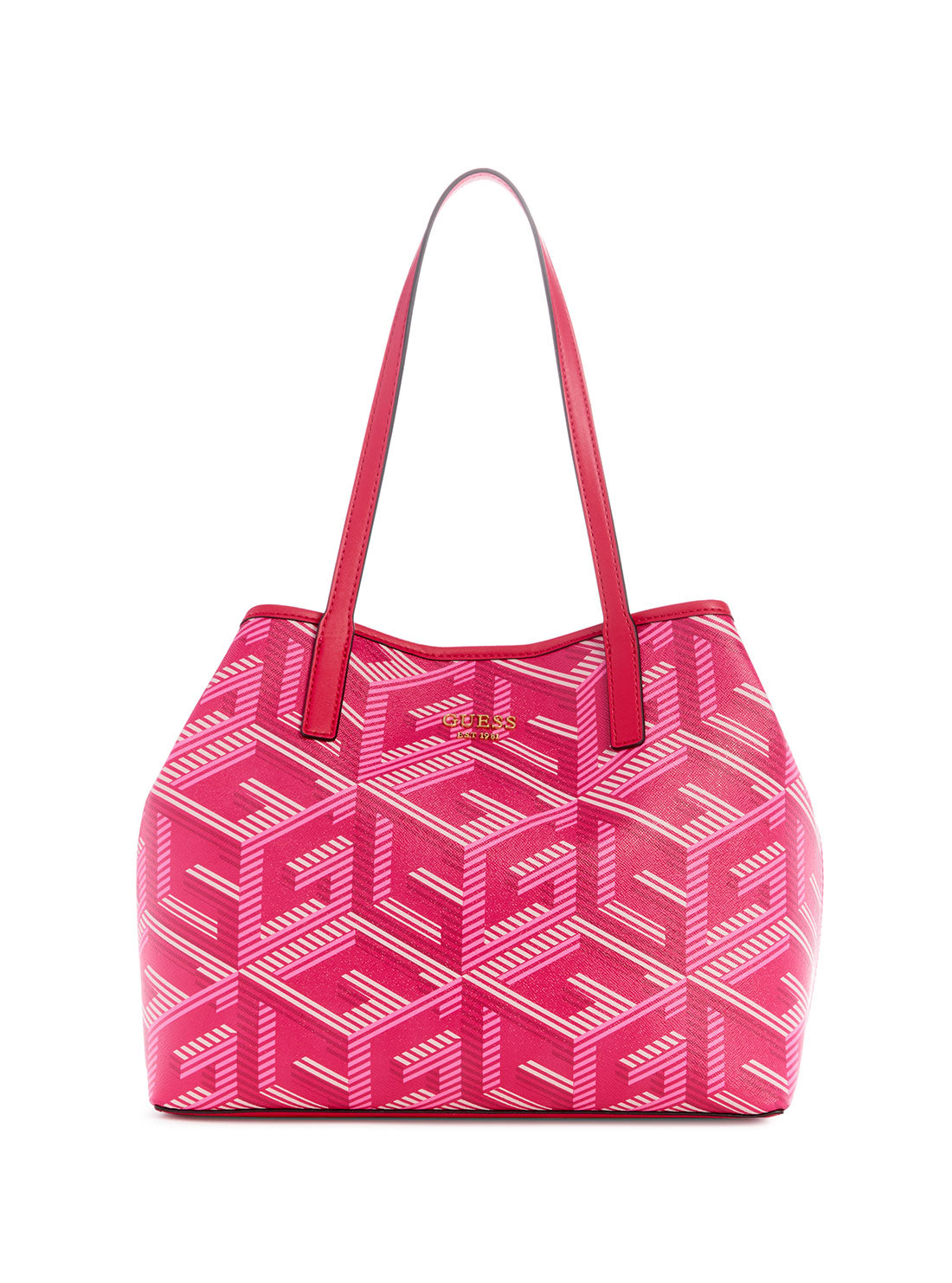 GUESS Women's Magenta Logo Vikky Tote Bag SA699523 Front View