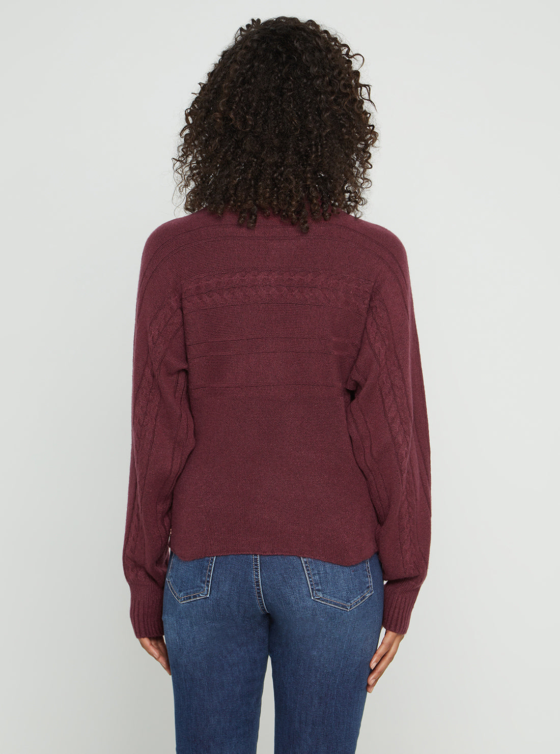 GUESS Women's Mystic Wine Anne Knit Jumper W2BR37Z2QA0 Back View