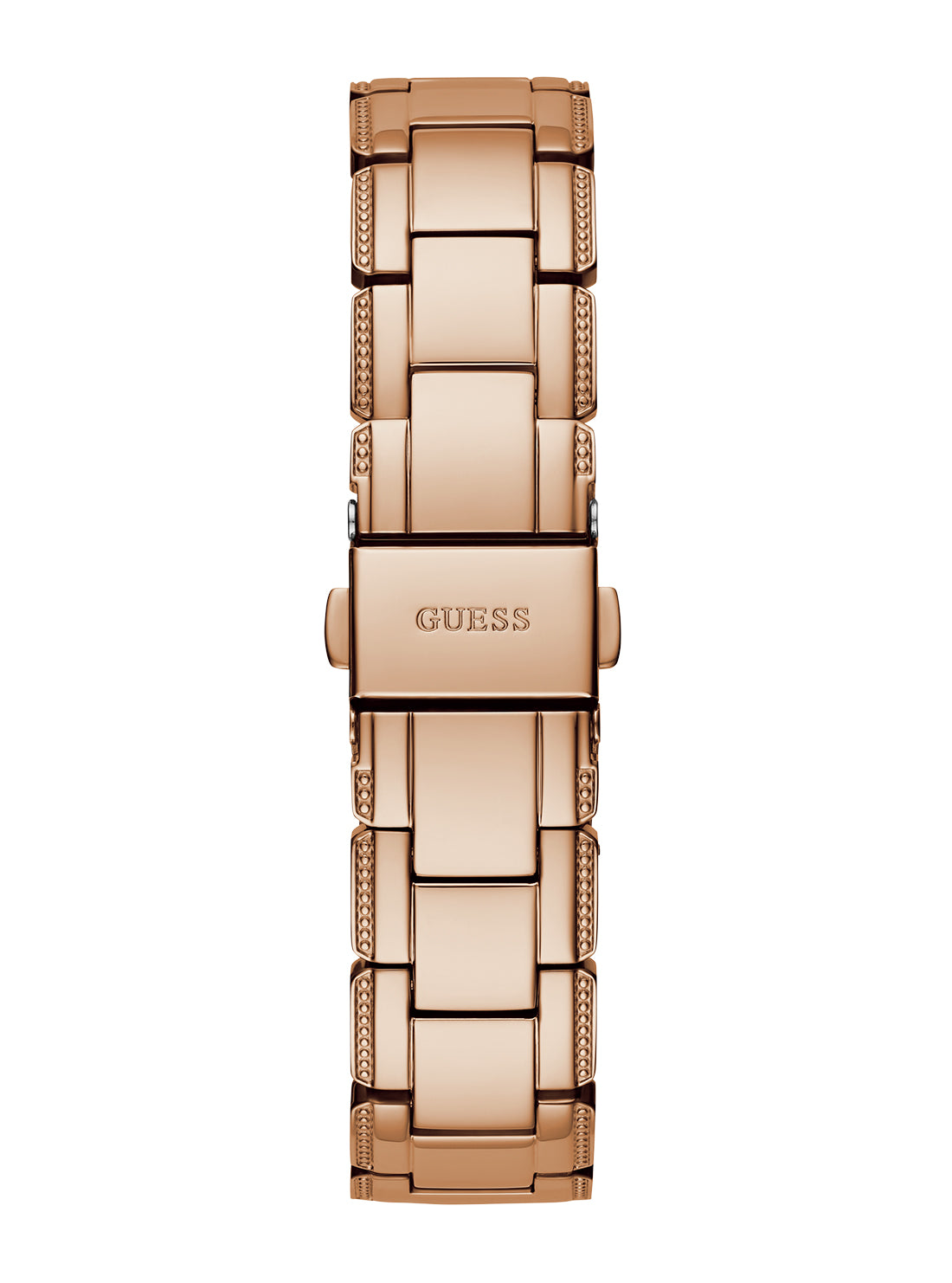 GUESS Women's Rose Gold Crystal Clear Glitz Watch GW0470L3 Back View