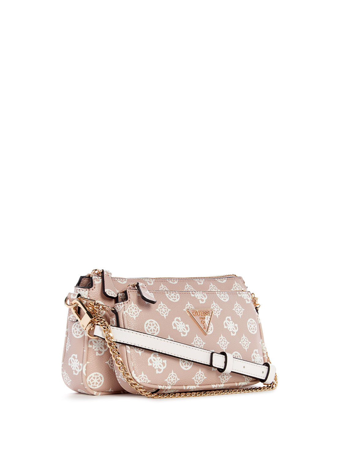 GUESS Women's Rose Logo Noelle Double Crossbody Bag PT787971 Angle View