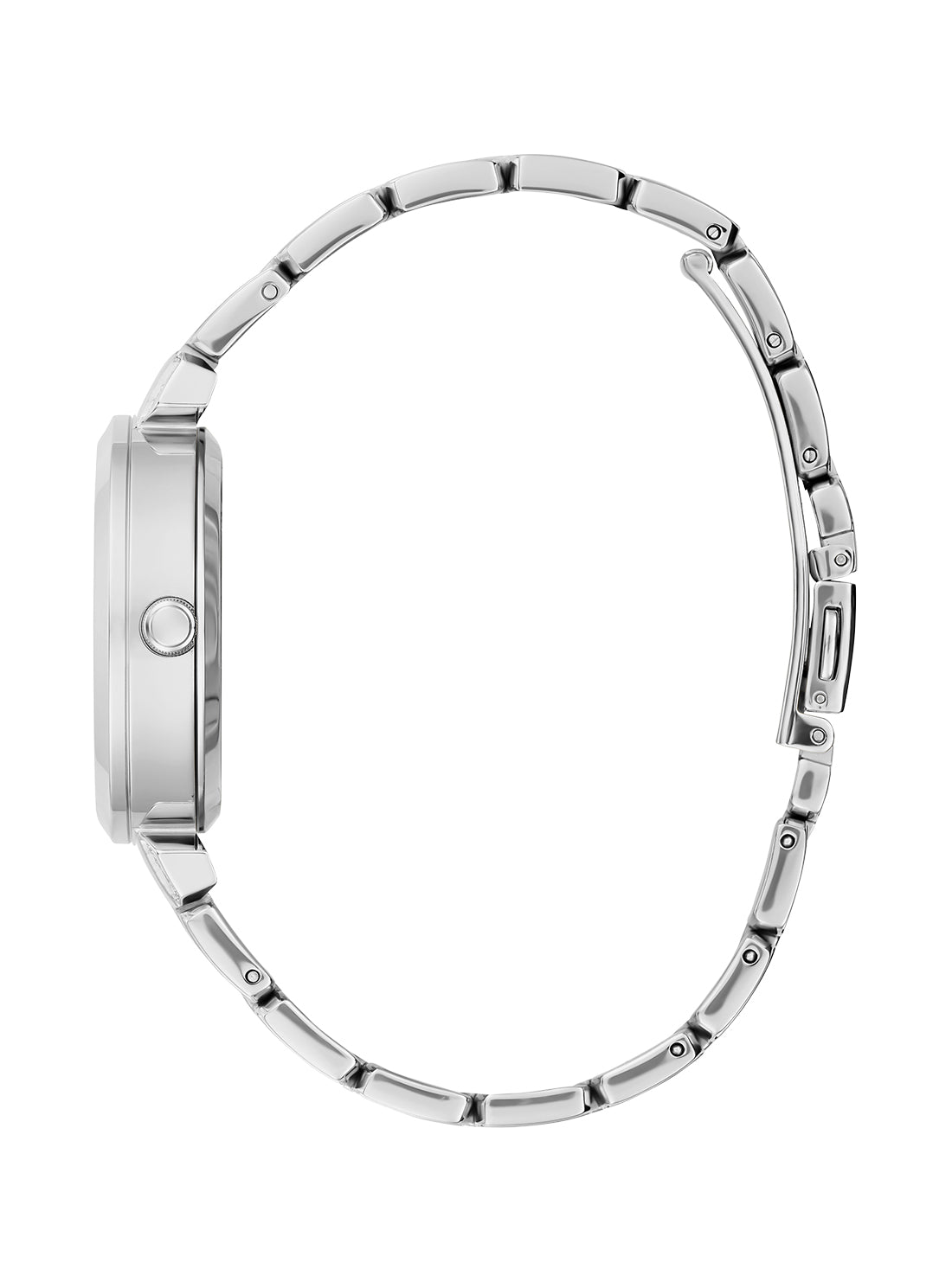 GUESS Women's Silver Crystal Clear Glitz Watch GW0470L1 Side View